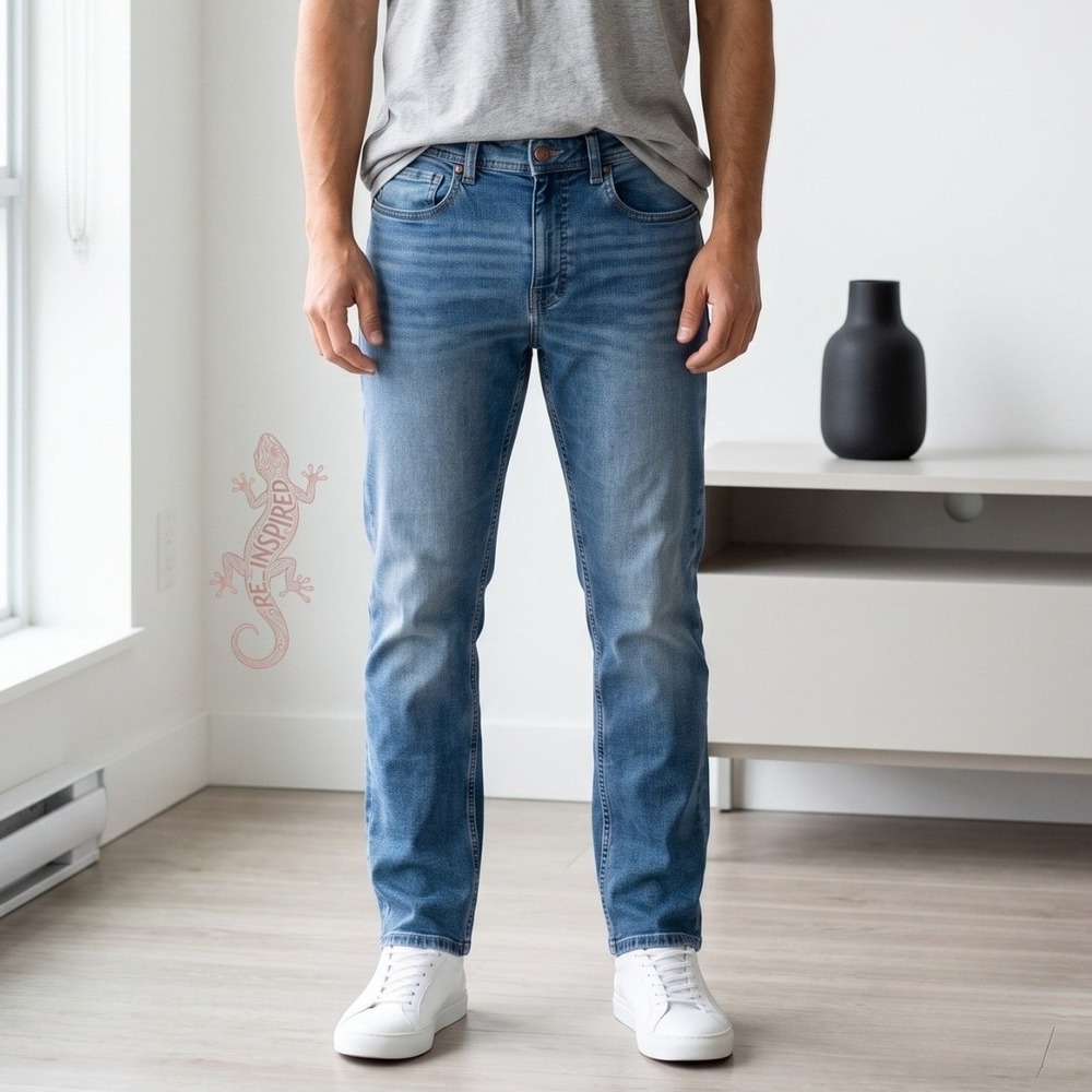 The Perfect Jean NYC Thick Thicc Mens 30x34 Blue Denim Slim Athletic Fit Pants